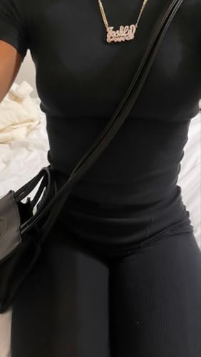 AYWA Two Piece Outfits For Women Fitted Crew Neck T-shirt High Waist Leggings Biker Shorts Matching Sets Streetwear