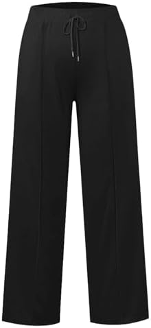 Baggy Sweatpants For Girls Trendy Oversized Wide Leg Loose Sweat Pants Elastic High Waist Drawstring Athletic Joggers