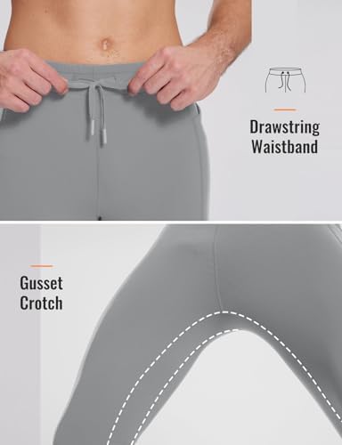 Baleaf Men's Thermal Running Tights Winter Cycling Pants Fleece Lined Compression Leggings Zipper Pockets Cold Weather Gear