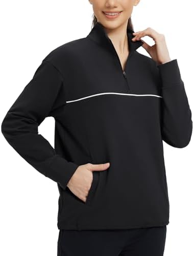 Baleaf Women's Fleece Golf Pullover Half Zip Running Jacket Thermal Shirts Winter Cold Weather Gear Water Resistant