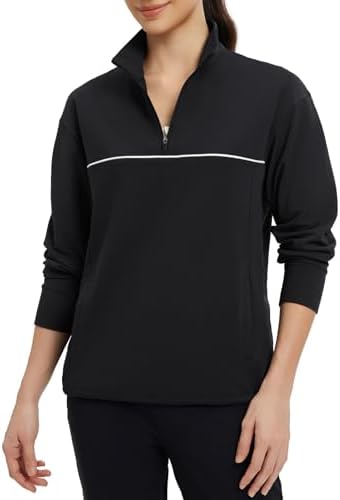 baleaf Women's Fleece Golf Pullover Water Resistant Half Zip Running Jacket Thermal Shirts Winter Cold Weather Gear