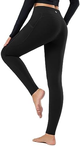 Baleaf Women's Fleece Lined Leggings Thermal Warm Winter Tights High Waisted Yoga Pants Cold Weather With Pockets
