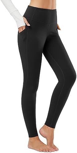 baleaf Women's Fleece Lined Leggings Thermal Warm Winter Tights High Waisted Yoga Pants Cold Weather with Pockets