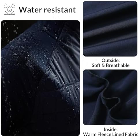 Baleaf Women's Running Jacket Winter Lightweight Water Resistant Puffer Coat Fall Cold Weather Hiking Zip Pockets