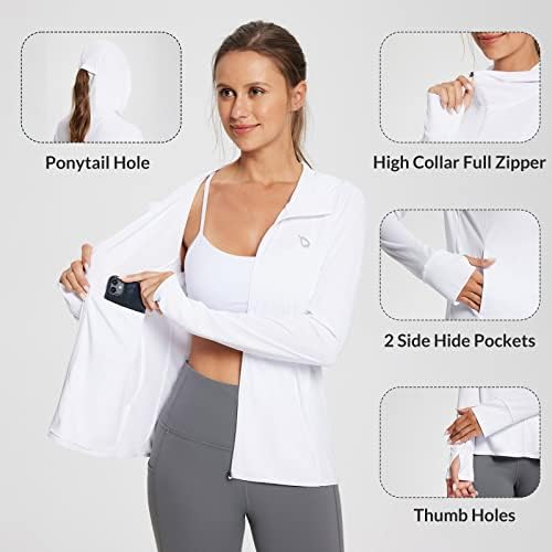 Baleaf Women's Sun Protection Jacket Hoodie Clothing Lightweight Long Sleeve Sun Cover Up Shirt