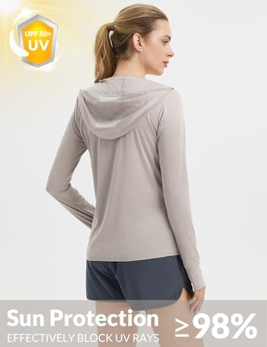Baleaf Women's Sun Protection Jacket Hoodie Clothing Lightweight Long Sleeve Sun Cover Up Shirt