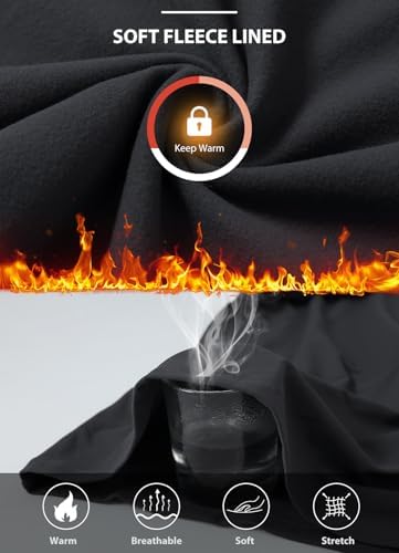 Baleaf Women's Thermal Long Sleeve Shirts Fleece Mock Neck Top Warm Undershirts With Detachable Neck Gaiter Thumbholes