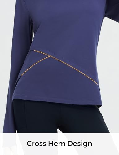 Baleaf Women's Thermal Tops Long Sleeve Fleece Running Shirts Thumbhole Cold Weather Winter Gear Workout Base Layer