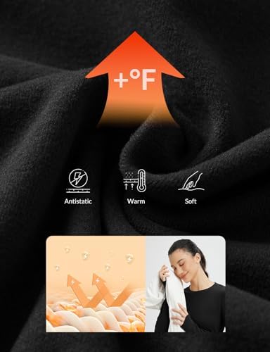 Baleaf Womens Thermal Shirts Fleece Lined Long Sleeve Tops Workout Base Layer Slim Fit Cold Weather Gear