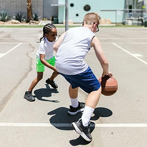 BALENNZ Boy's 5-Pack Athletic Shorts Kids Youth Quick Dry Active Performance Basketball Shorts With Pockets Elastic Waistband