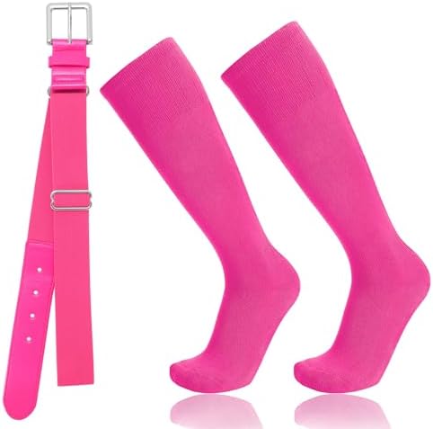 Baseball Socks and Belt Combo for Youth Adult - Softball Socks and Belt for Boys and Grils