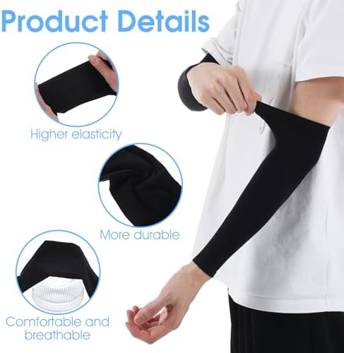 Basketball Arm Sleeve Youth 3 Pairs Youth Compression Sleeve Volleyball Basketball Arm Sleeves Kids For Boys Girls Black White Gray