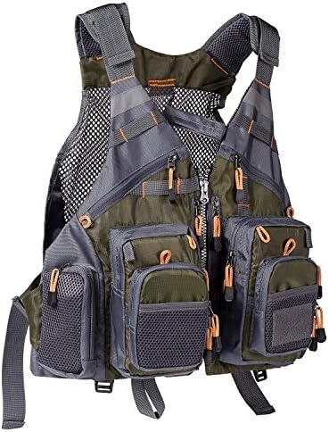 BASSDASH Strap Fishing Vest Adjustable for Men and Women for Fly Bass Fishing and Outdoor Activities