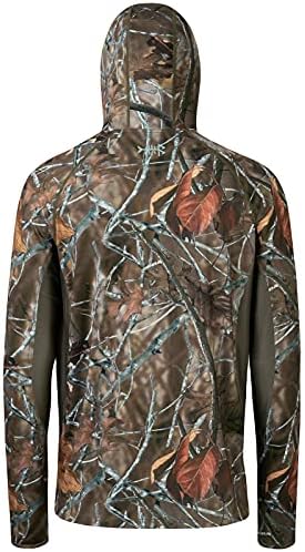 BASSDASH UPF 50+ Men’s Hunting Shirts With Mask Long Sleeve Camo Fishing Hoodie