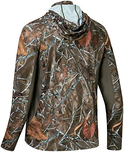 BASSDASH UPF 50+ Men’s Hunting Shirts With Mask Long Sleeve Camo Fishing Hoodie