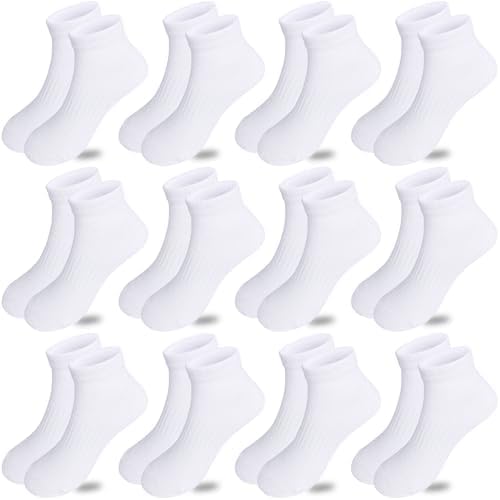 Bemeol Girls Socks 12 Pairs Ankle Socks Girl Athletic Cotton ow Cut Sock for Little Big Kids