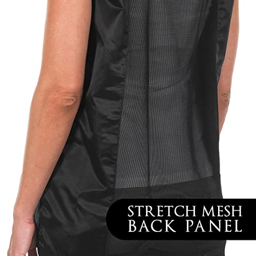 Betty Dain Kool Breeze Mesh Back Salon Stylist Vest Unique Stretch Mesh Back For Breathability Pockets With Zippered Bottoms Button Closure Lightweight Water Resistant Polyester Fabric XL