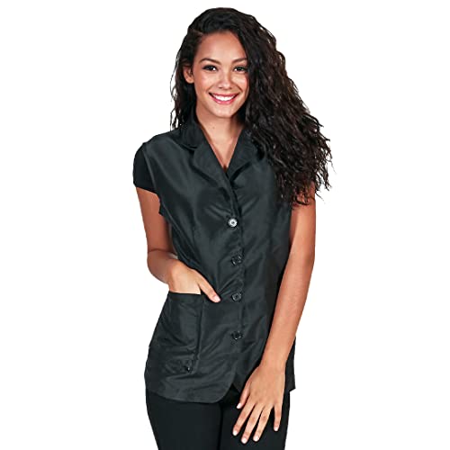 Betty Dain Kool Breeze Mesh Back Salon Stylist Vest Unique Stretch Mesh Back For Breathability Pockets with Zippered Bottoms Button Closure Lightweight Water Resistant Polyester Fabric XL