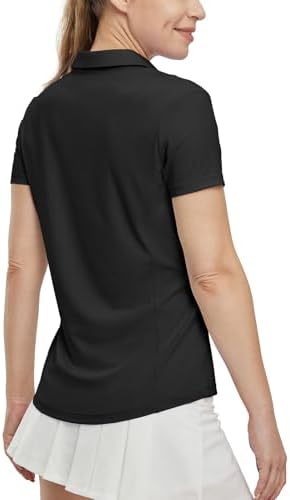 BGOWATU Women's Short Sleeve Golf Tennis Polo Shirts V Neck Collared Workout Tops UV Protection Dry Fit