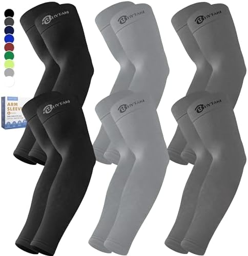BHYTAKI Cooling Compression Arm Sleeves for Men Women UPF50 UV Sun Protection Sleeves for Work Sport Tattoo Cover Up BHYTAKI Cooling Compression Arm Sleeves for Men Women UPF50 UV Sun Protection Sleeves for Work Sport Tattoo Cover Up