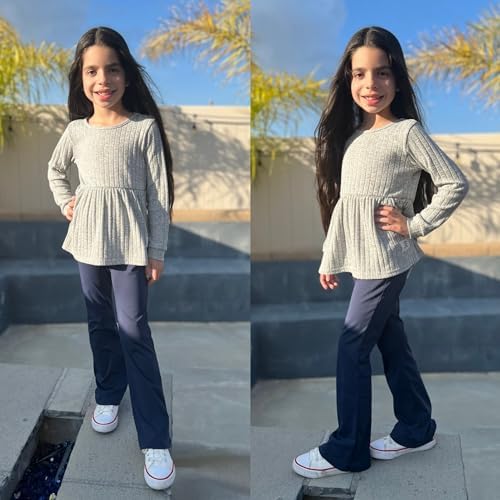 BIG ELEPHANT Girls Flare Leggings Kids Bell Bottoms High Waisted Bootcut Yoga Dance Flared Pants