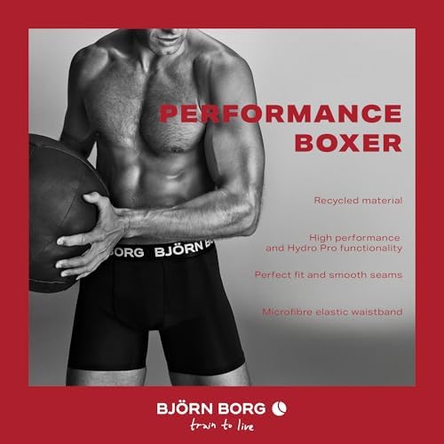 Bjorn Borg Performance Polyester Boxers For Men Pack Of 5 - Mens Athletic Underwear