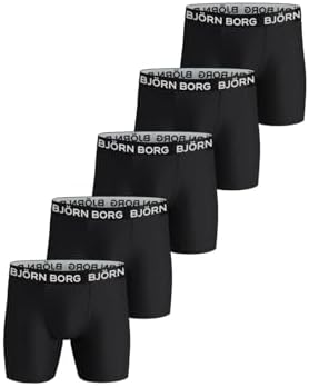 Bjorn Borg Performance Polyester Boxers for Men Pack of 5 - Mens Athletic Underwear
