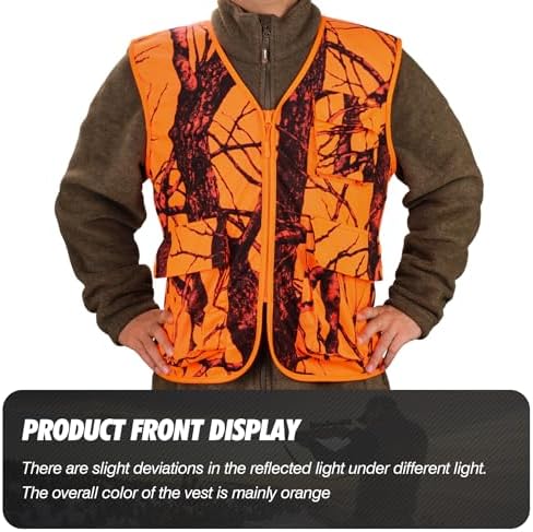 Blaze Orange Hunting Vest With Pocket Lightweight Deer Hunting Camo Vest For Big Game