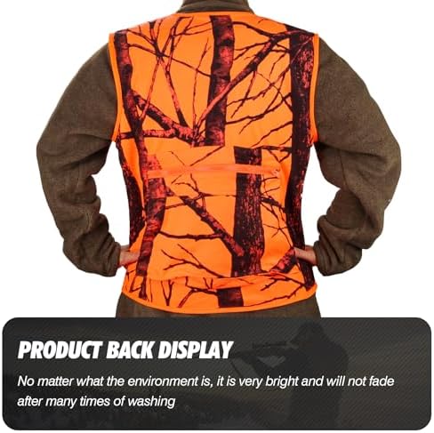 Blaze Orange Hunting Vest With Pocket Lightweight Deer Hunting Camo Vest For Big Game