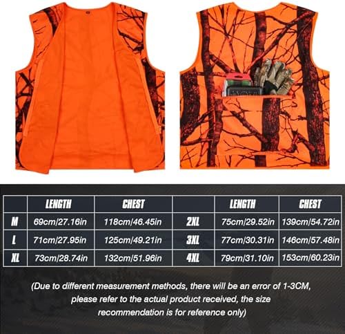 Blaze Orange Hunting Vest With Pocket Lightweight Deer Hunting Camo Vest For Big Game
