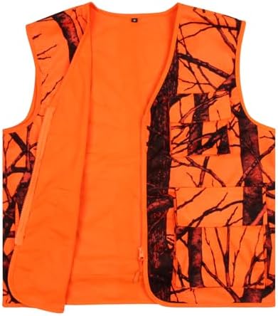Blaze Orange Hunting Vest with Pocket Lightweight Deer Hunting Camo Vest for Big Game