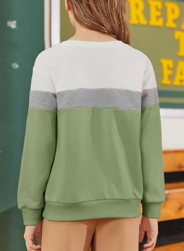 Blibean 女孩 2025 长袖运动衫青少年秋季拼接衬衫上衣尺码 6-15 岁