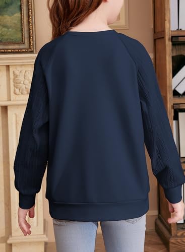 Blibean Girls Fall Sweatshirt Tween Crewneck Cable Knit Tops Size 6-15 Years