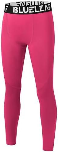 Blueleaf Boy's Compression Leggings Youth Athletic Tights Basketball Baseball Football Pants Quick Dry Sports Base Layer