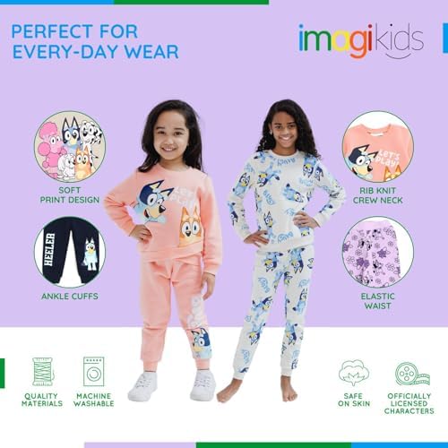 Bluey Fleece Sweatshirt And Jogger Pants Outfit Set Infant To Big Kid Sizes (12 Months - 14-16)