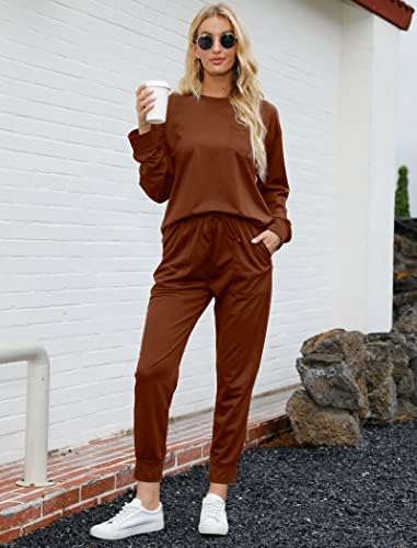 Bofell Lounge Sets For Women Two Piece Travel Outfits Sweatsuits 2 Piece Fashion 2024 Trendy Pajamas