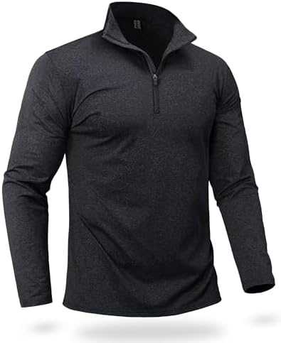 Boladeci Men's Quarter Zip Pullover Premium Fleece Lined Heather Long Sleeve Golf Shirts Midweight 1/4 Half Zip Sweatshirts