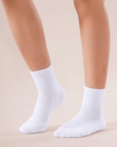 BOOPH 6 Pairs Kids Socks Boys Girls Cushioned Quarter Socks Athletic Ankle Sock 4-14 Years