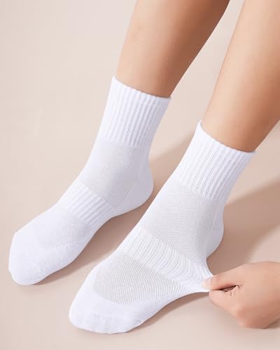 BOOPH 6 Pairs Kids Socks Boys Girls Cushioned Quarter Socks Athletic Ankle Sock 4-14 Years