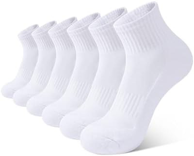 BOOPH 6 Pairs Kids Socks Boys Girls Cushioned Quarter Socks Athletic Ankle Sock 4-14 Years