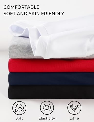 BOOPH Boys Long Sleeve Shirts Kids Crewneck Basic Tee Sports Pollover T-Shirt