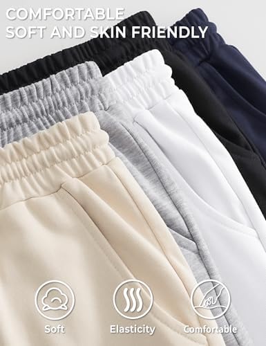 BOOPH Girls Sweatpants Kids Baggy Cargo Pants Athletic Drawstring Jogger Pants With Pockets 7-14Y