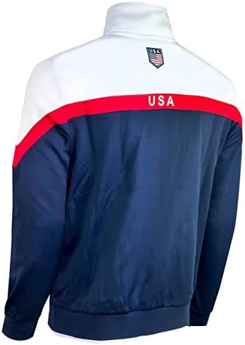 Boy's USA Track Jacket Youth U.S Full Zip Sweater Jacket With Zipper Pockets