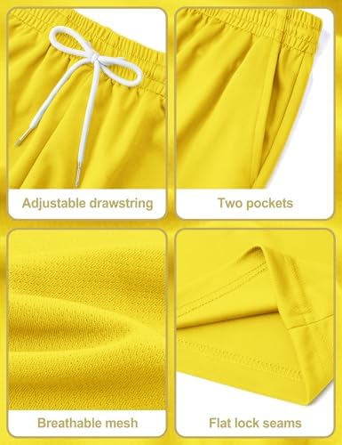 Boys Athletic Shorts Mesh Basketball Soccer Shorts Loose Fit Breathable Quick Dry Running Gym Shorts For Youth 6-16 Years