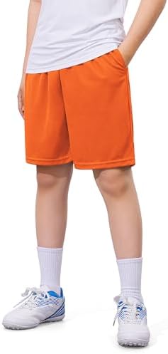 Boys Athletic Shorts Youth Quick Dry Soccer Basketball Running Gym Performance Mesh Sports Shorts for Kids