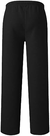 Boys Baggy Sweatpants Wide Leg Straight Open Bottom Pants Elastic Waist Athletic Joggers With Pockets Sweat Pant 5-16Y