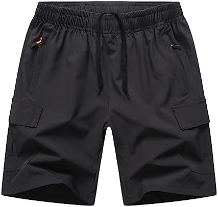 Boys Cargo Shorts Outdoor Quick Dry Hiking Shorts Lightweight Athletic Short with Zipper Pockets