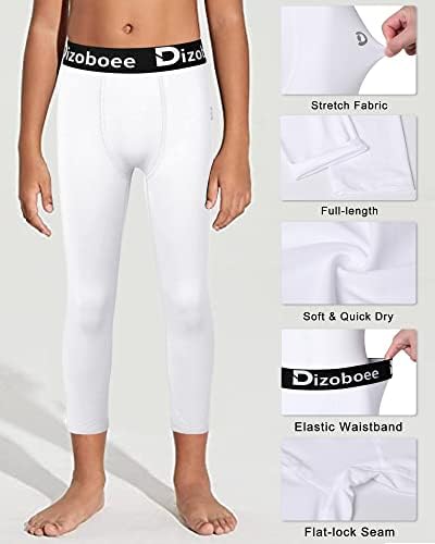 Boys Compression Pants Leggings Tights For Sports Youth Kids Athletic Basketball Base Layer