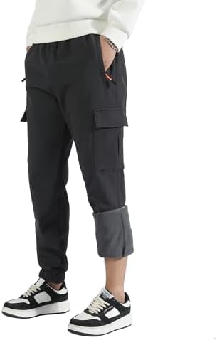 Boys Girls Snow Pants Waterproof Fleece Lined Ski Pants Kids Winter Hiking Pants