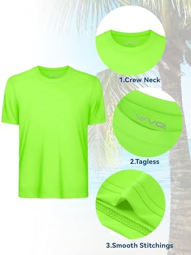 Boys Neon Shirt Youth UPF 50+ Dry Fit Athletic Short Sleeve Tops Tees Kids Rash Guard Neon Shirts For Boys And Girls